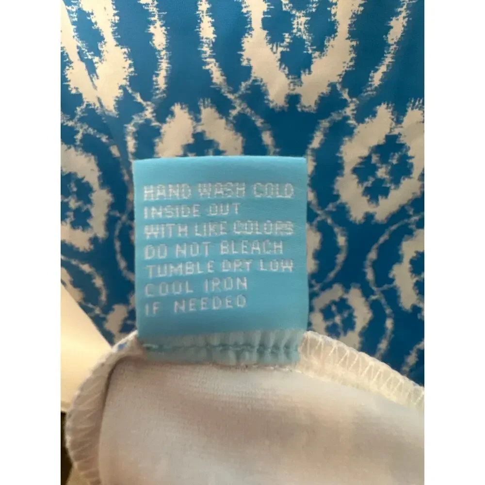 J McLaughlin Catalina Cloth Shift Dress Sleeveless Womens Size M Blue - Picture 9 of 9